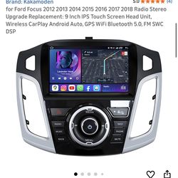 for Ford Focus 2012 2013 2014 2015 2016 2017 2018 Radio Stereo Upgrade Replacement: 9 Inch IPS Touch Screen Head Unit, Wireless CarPlay Android Auto, 