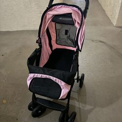 Pink & Black Pet Stroller