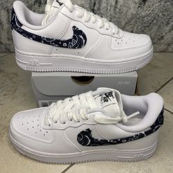 Air Force 1 Black Paisley Size 5 Men 6.5 Women 