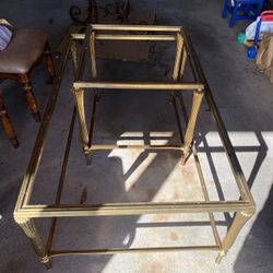 Brass Coffee Table And Matching Side Table