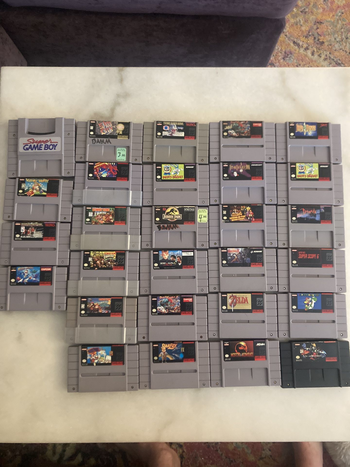 Super Nintendo Games Super Metroid, Final Fantasy III, Castlevania, Mega man!