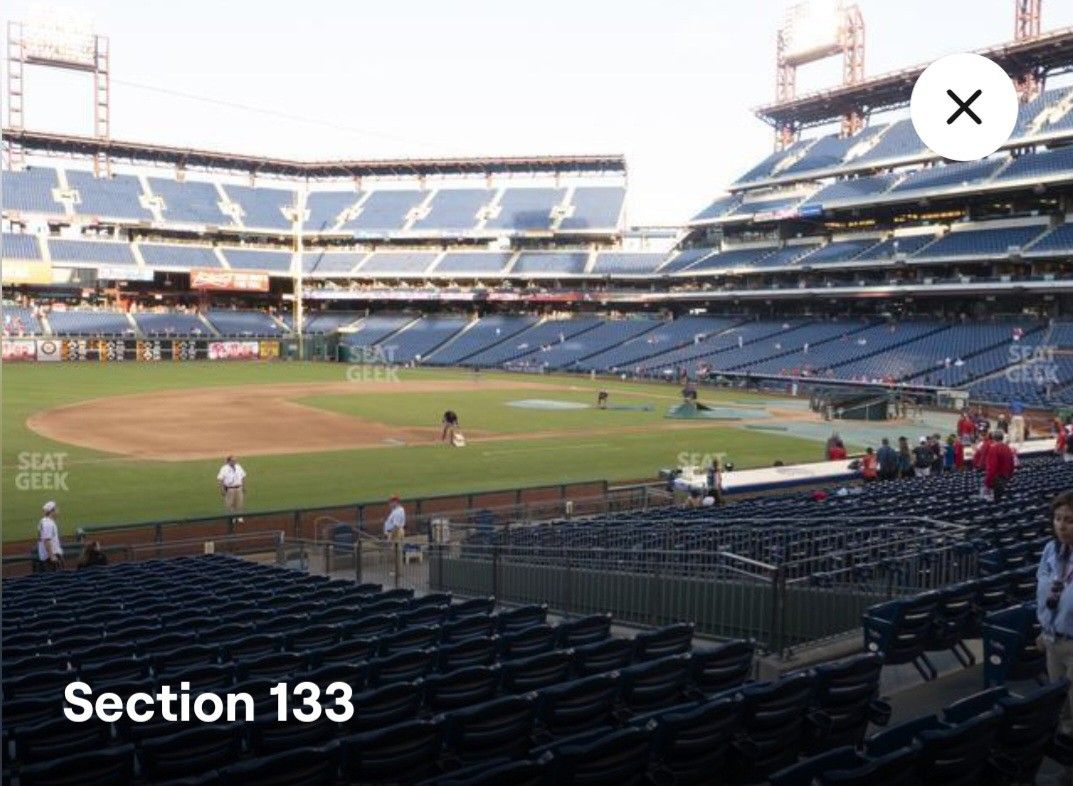 3 Phillies Vs Braves Tickets With Parking Pass 6/22