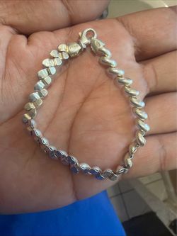 Silver bracelet with necklace