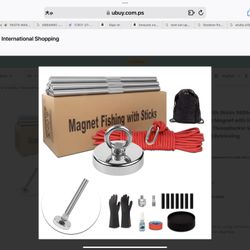 Magnet Fishing Kit with Grappling Hooks and Gloves 1000lb...