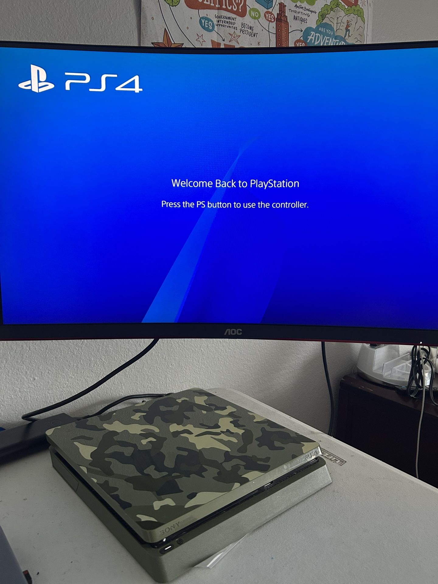 Sony PlayStation 4 Slim 1TB COD WW2 Edition + 3 PS4 Controllers / Six PS4 Games