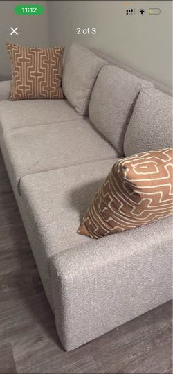 Macys light gray Morgane sofa