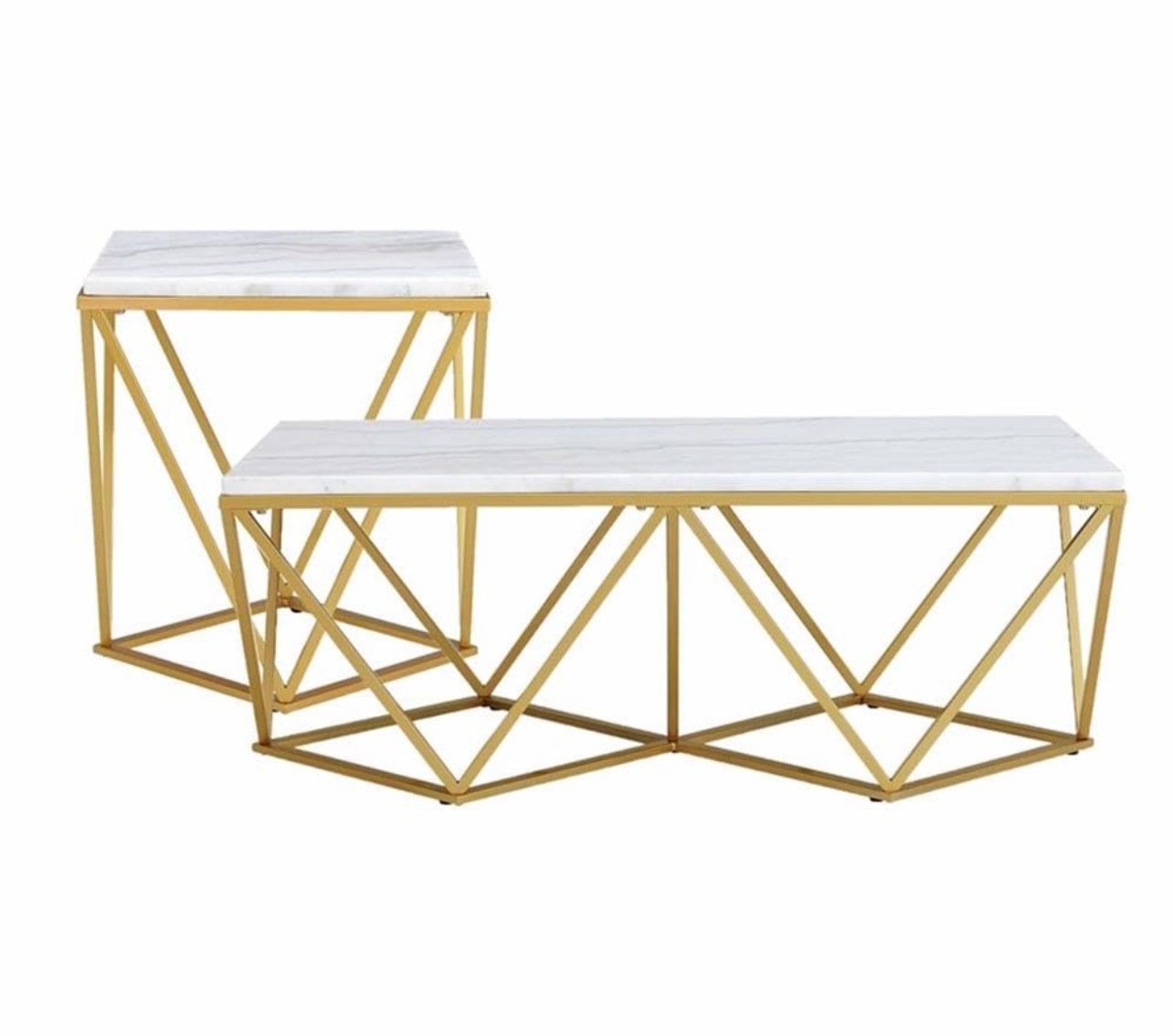 White And Gold Table Set