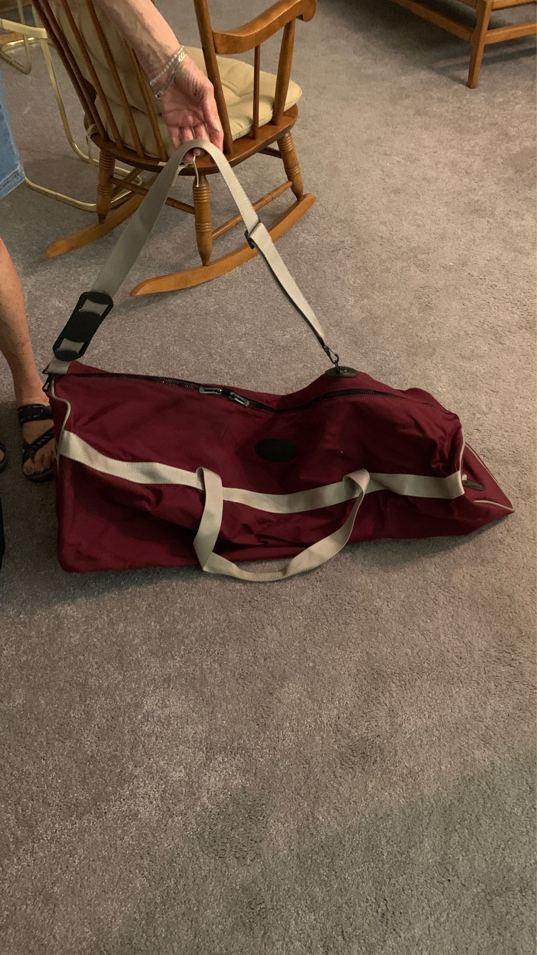 Large duffle bag with short and shoulder strap