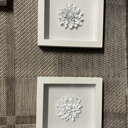 Set Of Beautiful White Flower Wall Art
