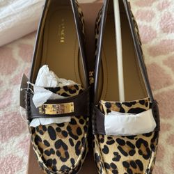 Coach Fredrica Slip On Flat Loafers Womens US 7.5 Multi real hair leopard NWT