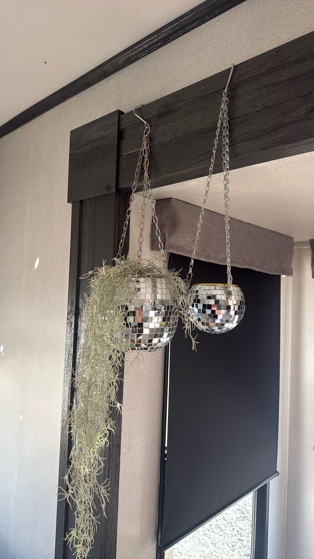 Two Disco Ball Hanging Pots