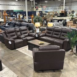 Beaman 3 Piece Top Grain Leather Set