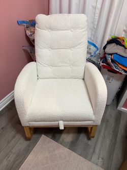 White rocking chair with foot rest