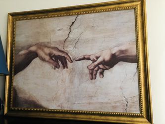 Print Of Creation Of Adam 54x42 Inches $50