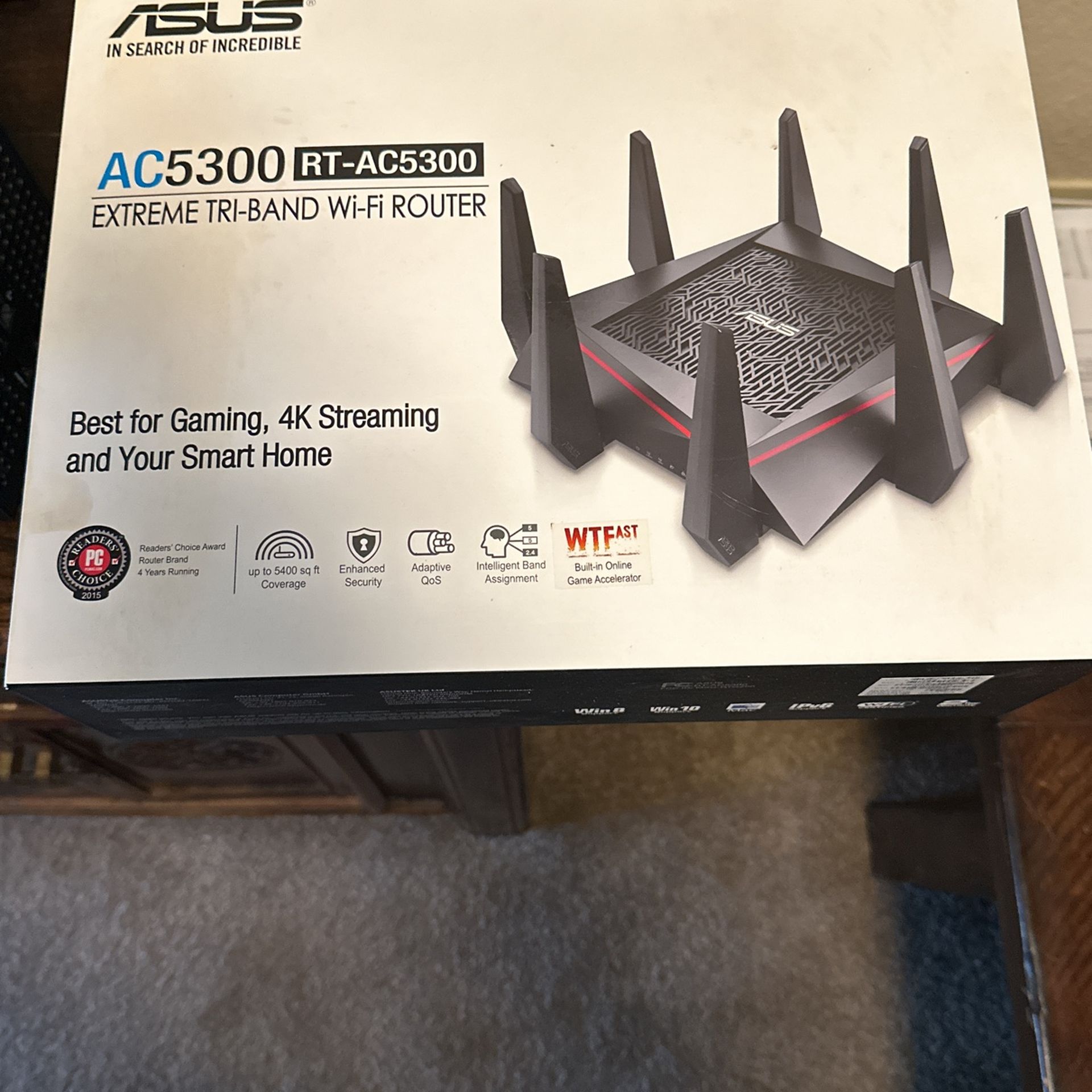 Asus AC5300 Extreme Tri-band Router Gaming And 4K Streaming