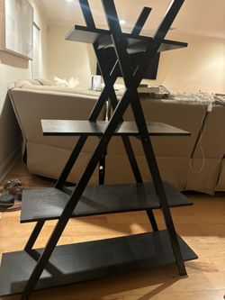 4 Tier Black Shelf-Wood