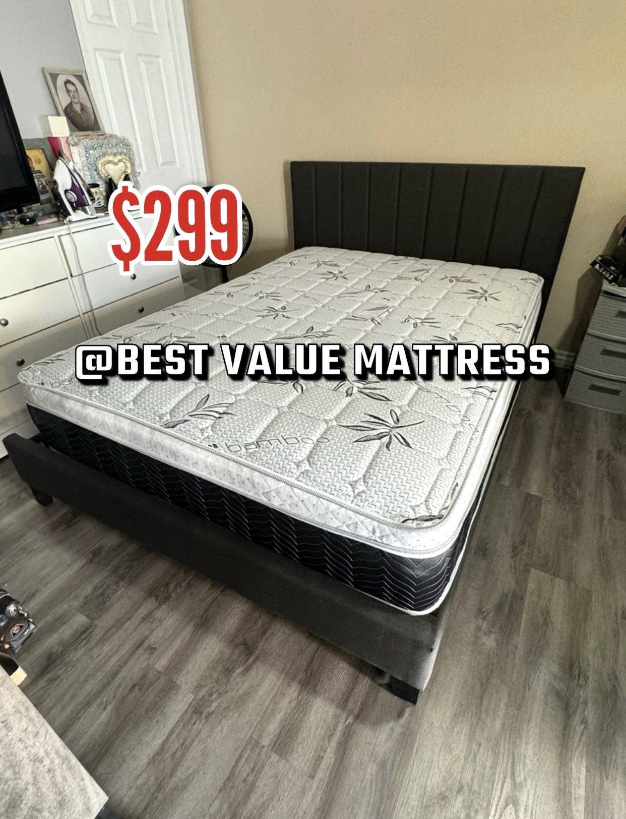 New Queen Bed Frame With Mattress