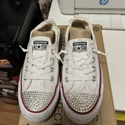 White Converse Slip Ons 