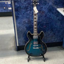 Firefly JSN FF338 Blue Burst Hollow Body Electric Guitar 
