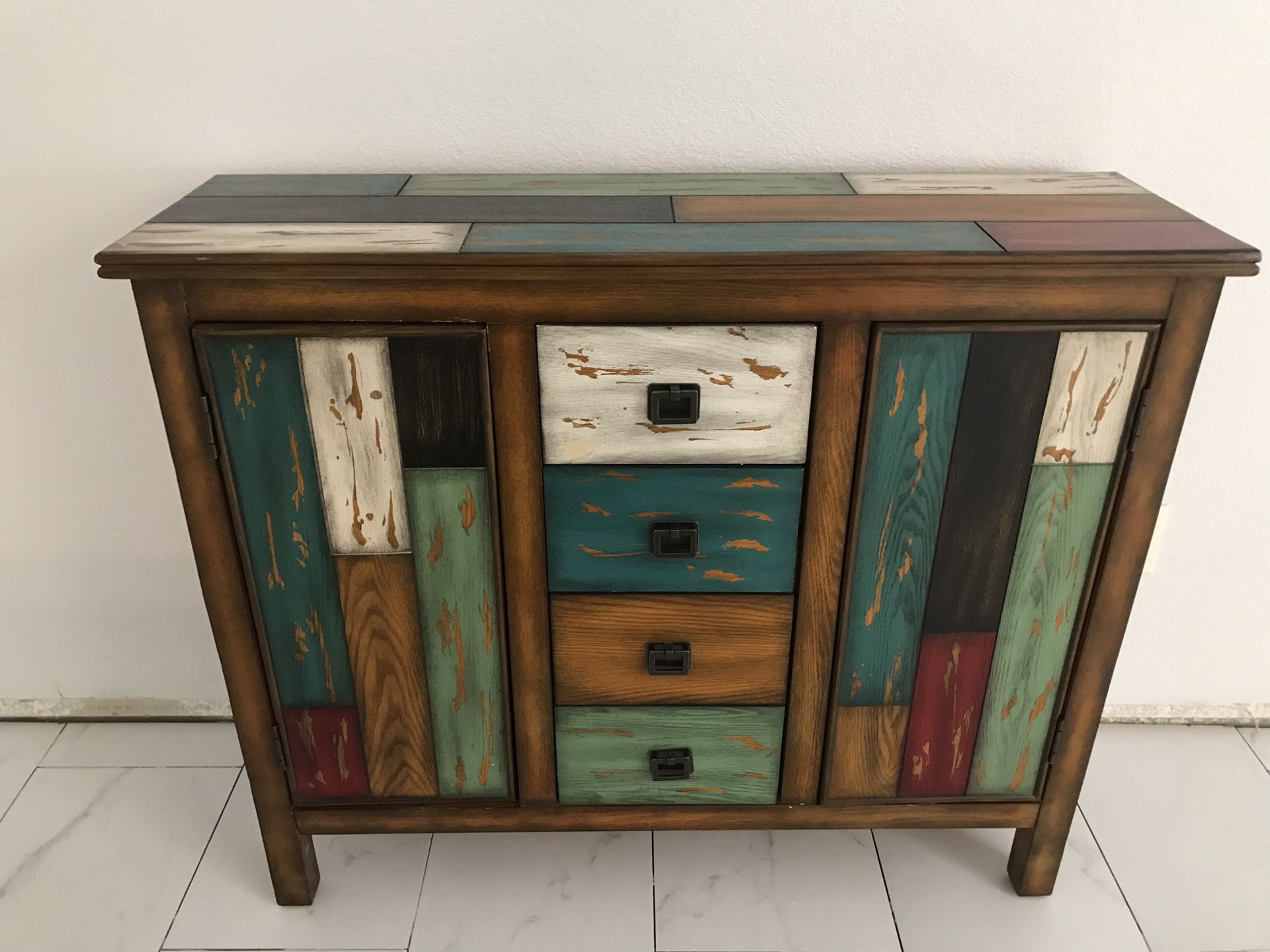 Unique accent Dresser / TV stand / console / entry table Measures 40 in wide 12 in deep 34 in tall