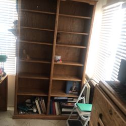 14 Shelf Oak Bookcase