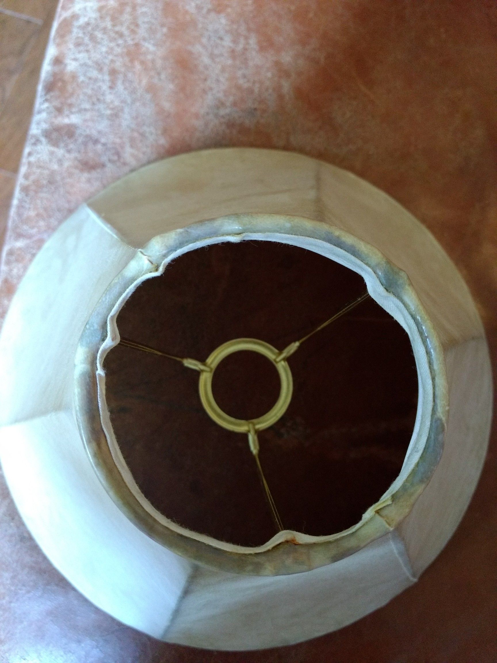 Lampshade antique cream faux leather