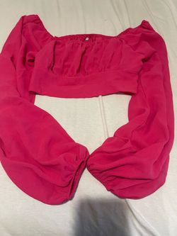 Hot pink cropped long sleeve shirt size small