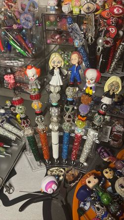 Horror Character Rhinestone Beaded Pens Set