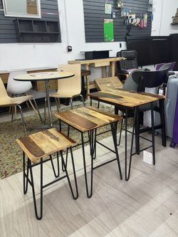 Steve Silver Tristan Wood and Iron Base Nesting Tables