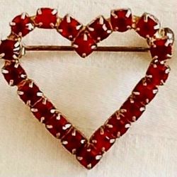 Rhinestone Heart Pin