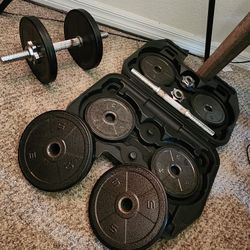 40 Pound Adjustable Dumbell Set, With Travel Case