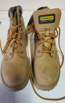 Stanley Steel Toe Work Boots – Men’s 9.5 – Tan – Oil/Skid Resistant