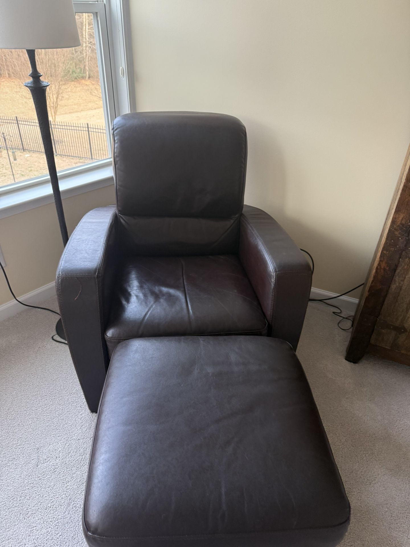 Leather Chair And Ottoman 