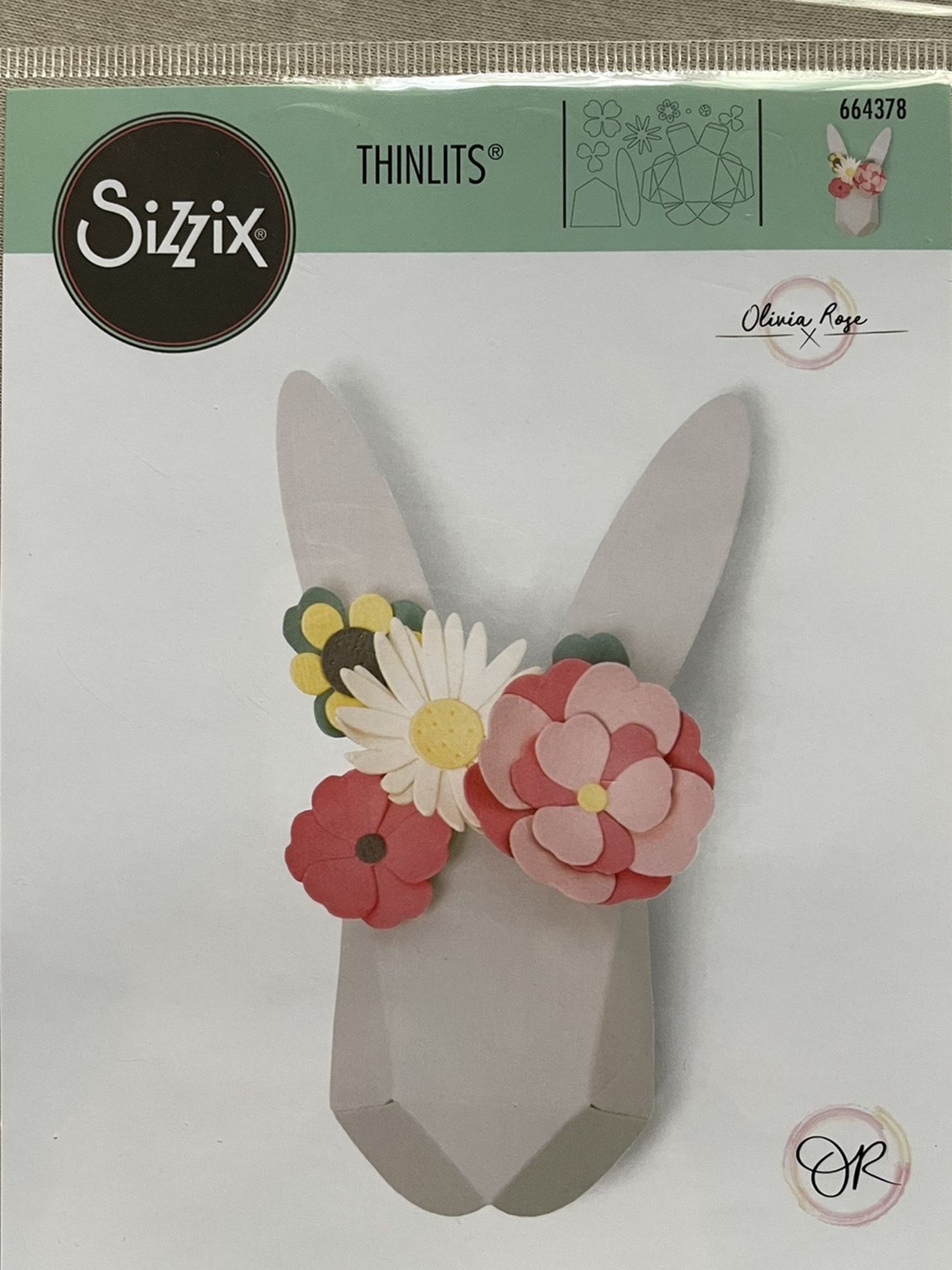 Sizzix Thinlits Die Set 9Pk Origami Rabbit 664378