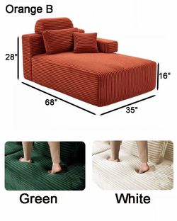 New in box Lounge Chair Corduroy Sofa Deep Seating with pillow 🔥green color🔥