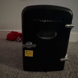 Retro black mini fridge