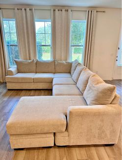 Beige Sectional for 7 people