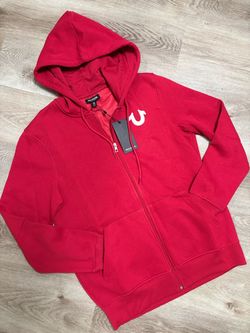 True Religion Red Zip-Up Hoodie