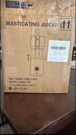 Masticating Juicer MJ002-130 - Slow Juicer, Black, Brand New