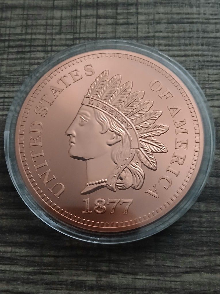 5 oz Copper Round Indian Head Design