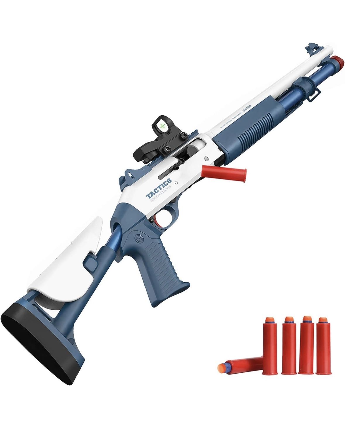 Tovol Zerky Soft Foam Blaster Toy Dart Gun Spring- Air Pump Shotgun Play Set Shell Ejecting with Scope and Bullets for Teens Youth