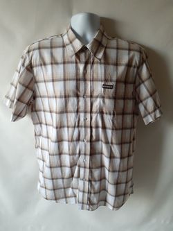 Avirex men's beige/brown short sleeve button-down size XL