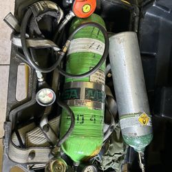 MSA SCUBA/SCBA w/Backpackpack & Extra Oxygen Bottle