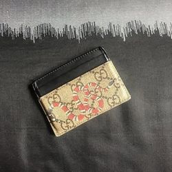 Gucci GG Supreme Snake-Print Wallet 