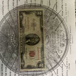 1953 $2 U.S. Red Seal Treasury Note 
