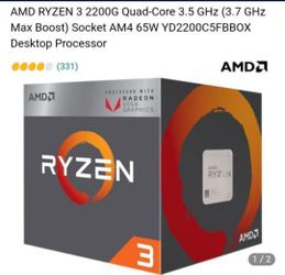 CPU Ryzen 3 2200 With Built-in Graphics. With AMD Rath Cooler RGB