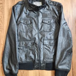 Marc Ecko Faux Leather Moto Style Jacket Large