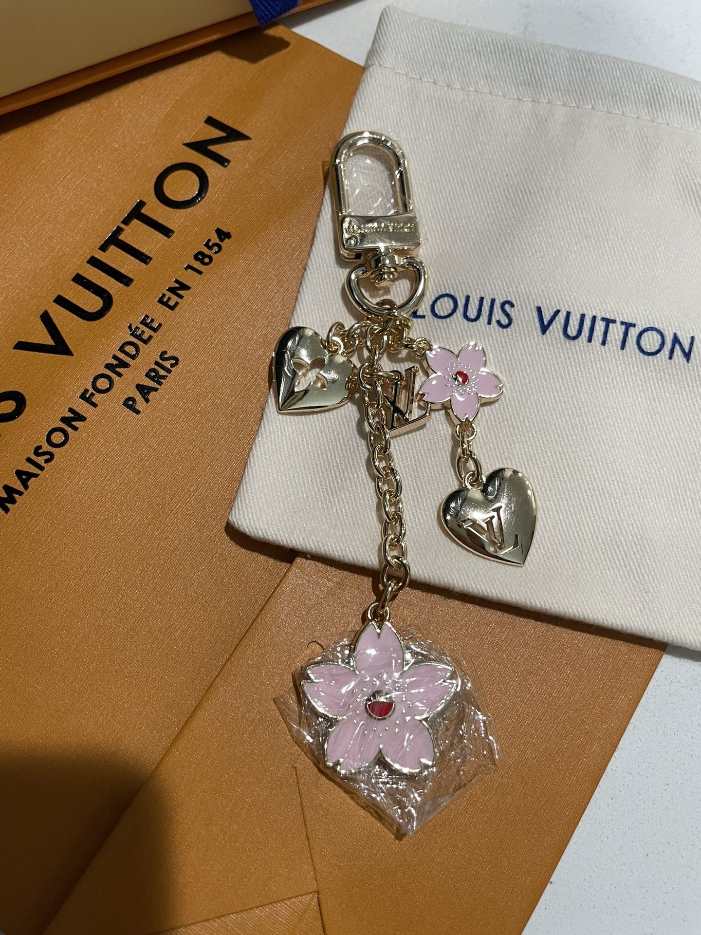 Louis Vuitton Pink Keychain/ Bag Charm