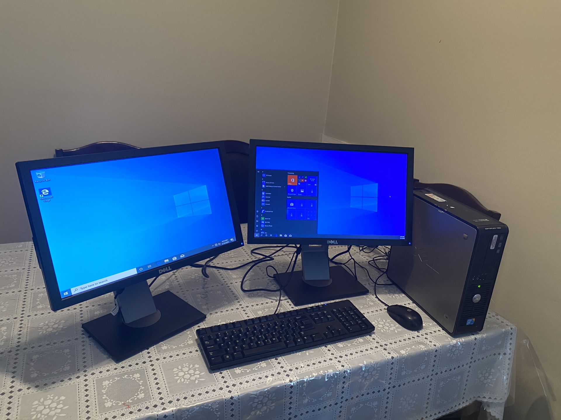 Desktop Computer, with Two Great Monitors