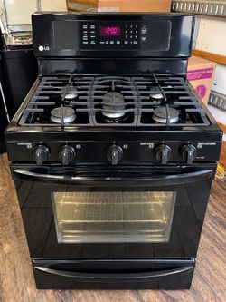 LG 5-Burner Gas Range/Stove – Black – Clean & Fully Working